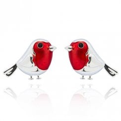 Robins Appear Dainty Silver Plated Earrings