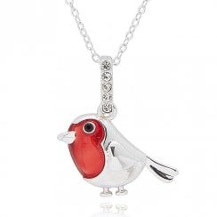 Robins Appear Dainty Silver Plated Necklace