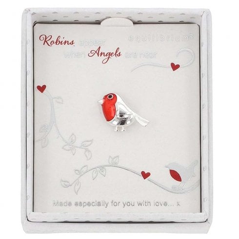 Equilibrium Robins Appear Dainty Silver Plated Pin Brooch