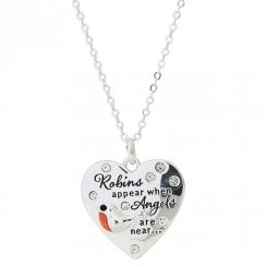 Robins Appear Silver Plated Message Necklace