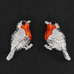Robins Appear Silver Plated Stud Earrings