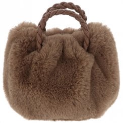 Small Mocha Faux Fur Handbag