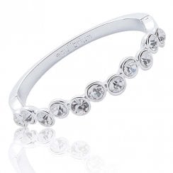 Sparkle Silver Plated Bangle Clear
