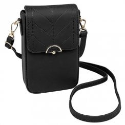 Star Embellished Phone Bag Black