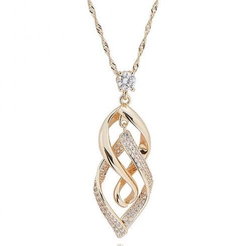 Equilibrium Twisted Bliss Gold Plated Modern Twist Necklace