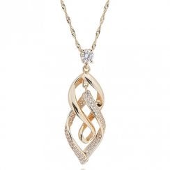 Twisted Bliss Gold Plated Modern Twist Necklace