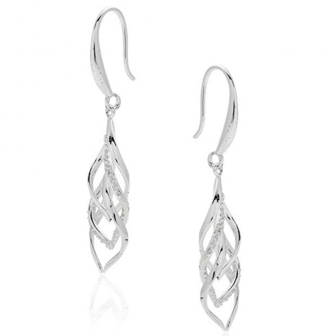 Equilibrium Twisted Bliss Silver Plated Triple Twist Earrings