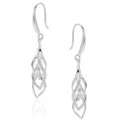 Twisted Bliss Silver Plated Triple Twist Earrings