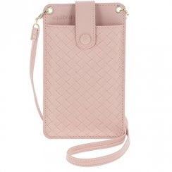 Woven Mobile Phone Pocket Bag Pink