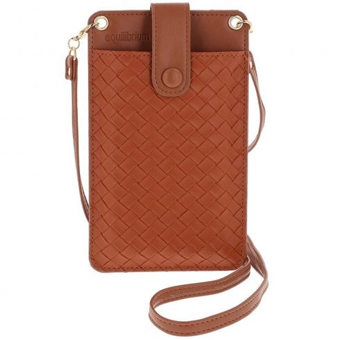 Equilibrium Woven Mobile Phone Pocket Bag Tan