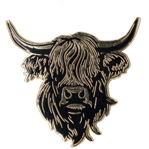 Eurostick Black & Gold Heilan Coo Enamel Magnet