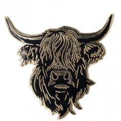 Black & Gold Heilan Coo Enamel Magnet