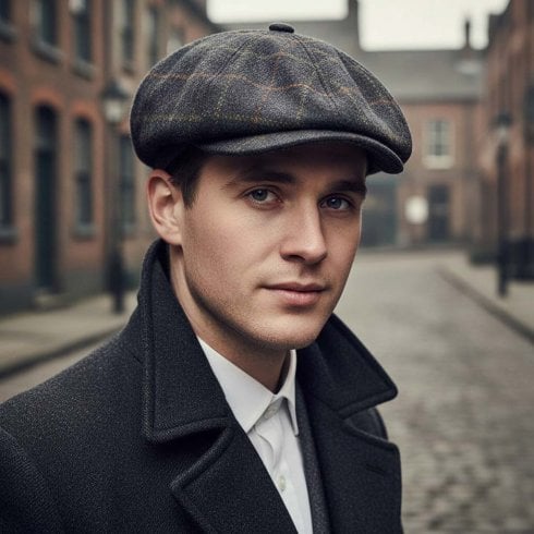 Eurostick Blue Box Tweed Peaky Stud Cap