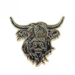 Gold Heilan Coo Enamel Pin Badge