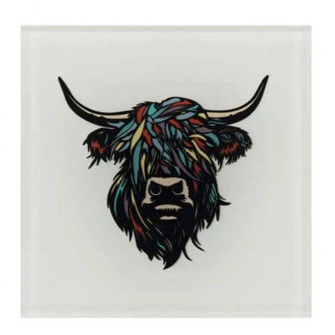 Eurostick Multi Coloured Cream Heilan Coo Coaster 