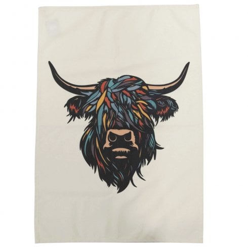 Eurostick Multi Coloured Heilan Coo Cotton Tea Towel