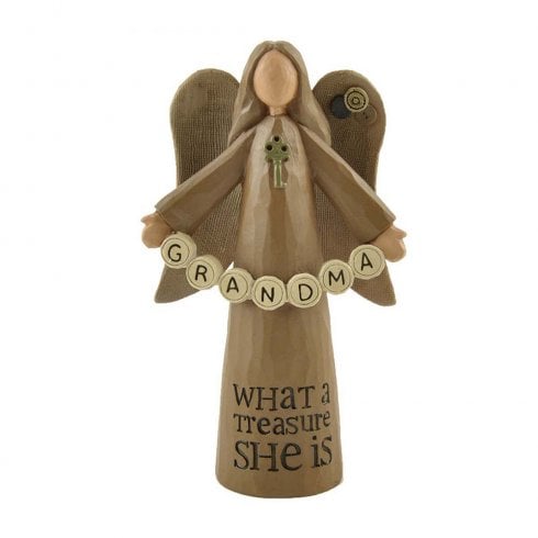 Feather & Grace Grandma Angel Figurine - What A Treasure She Is