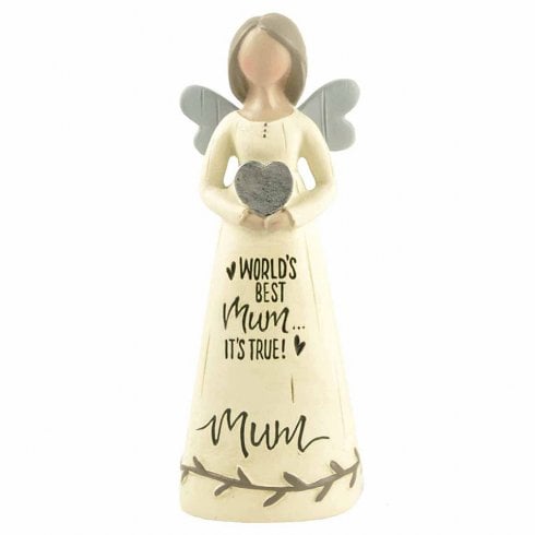 Feather & Grace Mum Angel Figurine - Worlds Best Mum Its True
