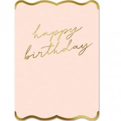 Fox & Butler Birthday Card - Happy Birthday Pink Background