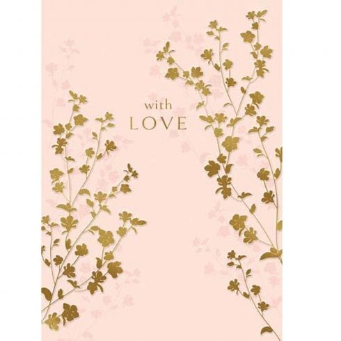 Pigment Fox & Butler Greetings Card - With Love Gold Floral
