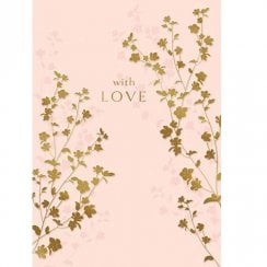Fox & Butler Greetings Card - With Love Gold Floral