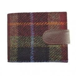 Barra Harris Tweed Wallet with Coin Section in Rust Check