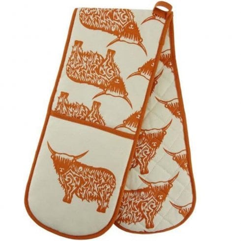 Glen Appin of Scotland Cow Repeat Double Oven Glove