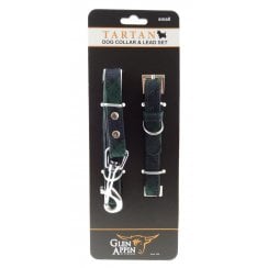 Dog Collar and Lead Set in Black Watch