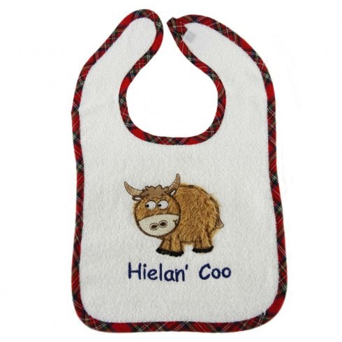 Glen Appin of Scotland Embroidered Hielan Coo Bib