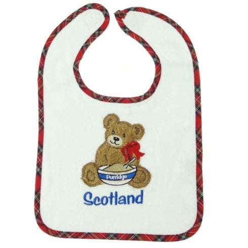 Glen Appin of Scotland Embroidered Teddy Bear with Porridge Bowl Bib