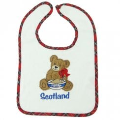 Embroidered Teddy Bear with Porridge Bowl Bib
