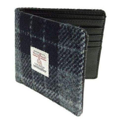 Glen Appin of Scotland Gents Mull Harris Tweed Wallet - Grey & Black Tartan
