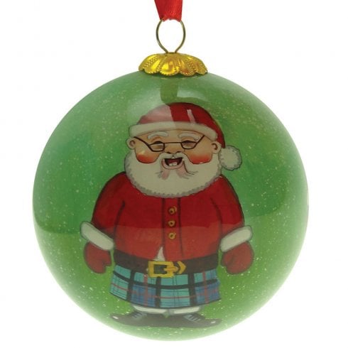 Glen Appin of Scotland Hand Painted Santa Christmas Tree Decoration - 75mm