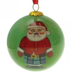 Hand Painted Santa Christmas Tree Decoration - 75mm
