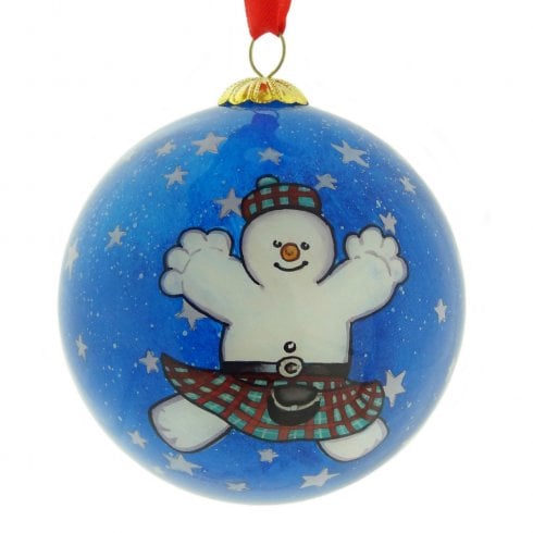 Glen Appin of Scotland Hand Painted Snowman Christmas Tree Decoration - 75mm