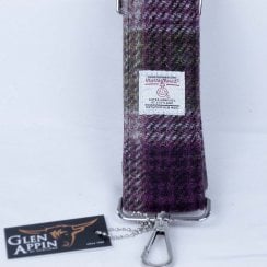 Harris Tweed Bag Strap In Heather Check
