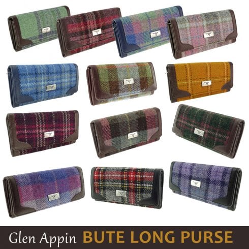 Glen Appin of Scotland Harris Tweed Bute Long Purse