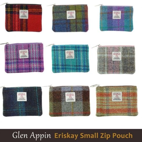 Glen Appin of Scotland Harris Tweed Eriskay Small Zip Pouch