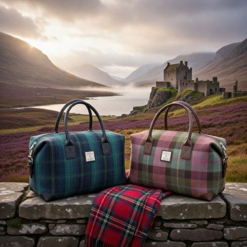 Glen Appin of Scotland Harris Tweed 'Esk' Overnight Bags