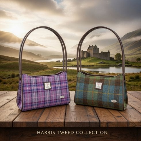 Glen Appin of Scotland Harris Tweed 'Fiddich' Small Handbags