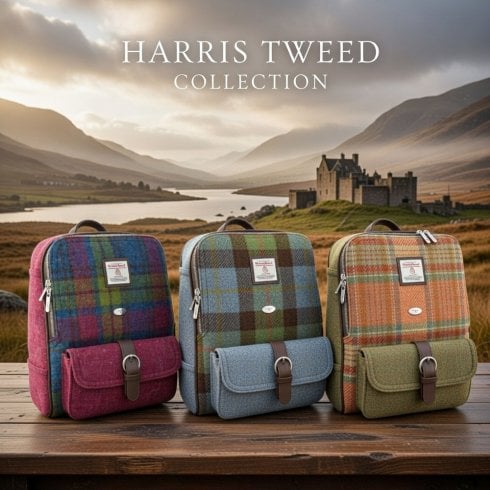 Glen Appin of Scotland Harris Tweed 'Naver' Backpacks