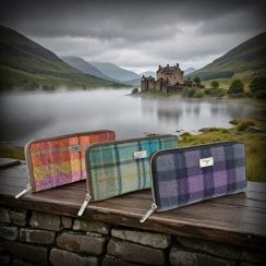Harris Tweed Staffa Long Zip Purses