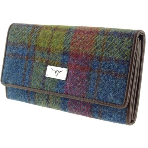 Glen Appin of Scotland Harris Tweed Tiree Purse with ID window in Multi Colour Tartan