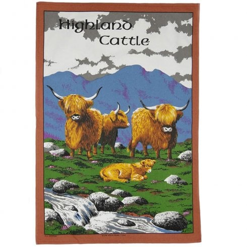 Glen Appin of Scotland Highland Cattle Tea Towel