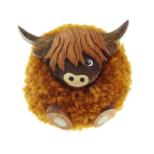Glen Appin of Scotland Highland Cow Pom Pom Magnet