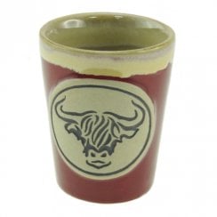 Highland Cow Stoneware Shot Cup - Red
