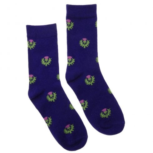 Glen Appin of Scotland Ladies Scottish Thistle Novelty Socks - One Size