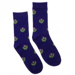 Ladies Scottish Thistle Novelty Socks - One Size