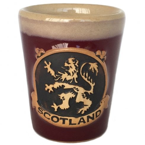 Glen Appin of Scotland Lion Rampant Stoneware Shot Glass - Red