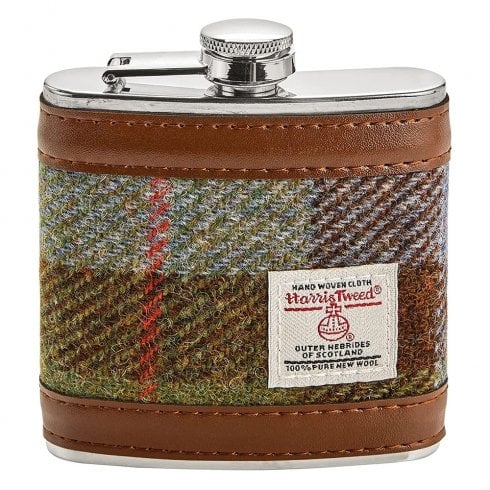 Glen Appin of Scotland MacLeod Tartan 6oz Harris Tweed Hipflask